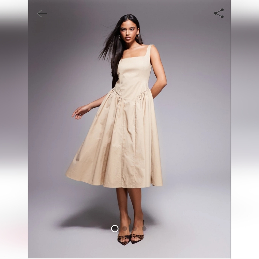 Chic Tan Midi Dress